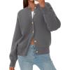 imagePRETTYGARDEN Cardigan for Women 2026 Fall Fashion Long Sleeve Trendy Button Down Work Office Sweaters Cute Winter JacketGrey