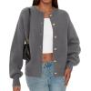 imagePRETTYGARDEN Cardigan for Women 2026 Fall Fashion Long Sleeve Trendy Button Down Work Office Sweaters Cute Winter JacketGrey