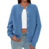 imagePRETTYGARDEN Cardigan for Women 2026 Fall Fashion Long Sleeve Trendy Button Down Work Office Sweaters Cute Winter JacketGrey Blue