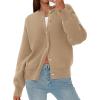 imagePRETTYGARDEN Cardigan for Women 2026 Fall Fashion Long Sleeve Trendy Button Down Work Office Sweaters Cute Winter JacketKhaki