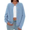 imagePRETTYGARDEN Cardigan for Women 2026 Fall Fashion Long Sleeve Trendy Button Down Work Office Sweaters Cute Winter JacketLight Blue
