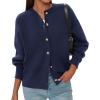 imagePRETTYGARDEN Cardigan for Women 2026 Fall Fashion Long Sleeve Trendy Button Down Work Office Sweaters Cute Winter JacketNavy