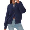 imagePRETTYGARDEN Cardigan for Women 2026 Fall Fashion Long Sleeve Trendy Button Down Work Office Sweaters Cute Winter JacketNavy