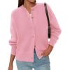 imagePRETTYGARDEN Cardigan for Women 2026 Fall Fashion Long Sleeve Trendy Button Down Work Office Sweaters Cute Winter JacketPink