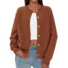 imagePRETTYGARDEN Cardigan for Women 2026 Fall Fashion Long Sleeve Trendy Button Down Work Office Sweaters Cute Winter JacketRed Brown