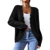 imagePRETTYGARDEN Cardigans for Women Lightweight Casual Long Sleeve Knitted Open Front Shrugs Sweaters 2026 Fall ClothesBlack