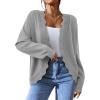 imagePRETTYGARDEN Cardigans for Women Lightweight Casual Long Sleeve Knitted Open Front Shrugs Sweaters 2026 Fall ClothesGrey