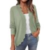 imagePRETTYGARDEN Cardigans for Women Lightweight Casual Long Sleeve Knitted Open Front Shrugs Sweaters 2026 Fall ClothesLight Green