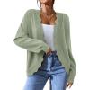 imagePRETTYGARDEN Cardigans for Women Lightweight Casual Long Sleeve Knitted Open Front Shrugs Sweaters 2026 Fall ClothesLight Green