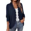 imagePRETTYGARDEN Cardigans for Women Lightweight Casual Long Sleeve Knitted Open Front Shrugs Sweaters 2026 Fall ClothesNavy Blue
