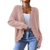imagePRETTYGARDEN Cardigans for Women Lightweight Casual Long Sleeve Knitted Open Front Shrugs Sweaters 2026 Fall ClothesPink