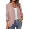 imagePRETTYGARDEN Cardigans for Women Lightweight Casual Long Sleeve Knitted Open Front Shrugs Sweaters 2026 Fall ClothesPink