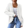 imagePRETTYGARDEN Cardigans for Women Lightweight Casual Long Sleeve Knitted Open Front Shrugs Sweaters 2026 Fall ClothesWhite