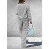 imagePRETTYGARDEN Casual Winter Two Piece Sets for Women 2026 V Neck Sweatshirt Loose Wide Leg Pants Tracksuit Knit Fall OutfitsGrey