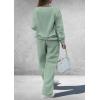 imagePRETTYGARDEN Casual Winter Two Piece Sets for Women 2026 V Neck Sweatshirt Loose Wide Leg Pants Tracksuit Knit Fall OutfitsGrey Green