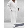 imagePRETTYGARDEN Casual Winter Two Piece Sets for Women 2026 V Neck Sweatshirt Loose Wide Leg Pants Tracksuit Knit Fall OutfitsWhite