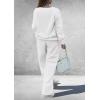 imagePRETTYGARDEN Casual Winter Two Piece Sets for Women 2026 V Neck Sweatshirt Loose Wide Leg Pants Tracksuit Knit Fall OutfitsWhite