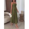 imagePRETTYGARDEN Cocktail Dresses for Women 2026 Spring Elegant Ruffle A Line Long Flowy Summer Formal Wedding Guest Maxi DressArmy Green
