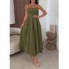 imagePRETTYGARDEN Cocktail Dresses for Women 2026 Spring Elegant Ruffle A Line Long Flowy Summer Formal Wedding Guest Maxi DressArmy Green