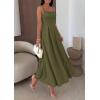 imagePRETTYGARDEN Cocktail Dresses for Women 2026 Spring Elegant Ruffle A Line Long Flowy Summer Formal Wedding Guest Maxi DressArmy Green