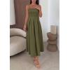 imagePRETTYGARDEN Cocktail Dresses for Women 2026 Spring Elegant Ruffle A Line Long Flowy Summer Formal Wedding Guest Maxi DressArmy Green