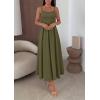 imagePRETTYGARDEN Cocktail Dresses for Women 2026 Spring Elegant Ruffle A Line Long Flowy Summer Formal Wedding Guest Maxi DressArmy Green