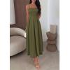 imagePRETTYGARDEN Cocktail Dresses for Women 2026 Spring Elegant Ruffle A Line Long Flowy Summer Formal Wedding Guest Maxi DressArmy Green