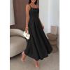 imagePRETTYGARDEN Cocktail Dresses for Women 2026 Spring Elegant Ruffle A Line Long Flowy Summer Formal Wedding Guest Maxi DressBlack