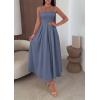 imagePRETTYGARDEN Cocktail Dresses for Women 2026 Spring Elegant Ruffle A Line Long Flowy Summer Formal Wedding Guest Maxi DressDusty Blue