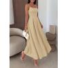 imagePRETTYGARDEN Cocktail Dresses for Women 2026 Spring Elegant Ruffle A Line Long Flowy Summer Formal Wedding Guest Maxi DressLight Khaki