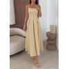 imagePRETTYGARDEN Cocktail Dresses for Women 2026 Spring Elegant Ruffle A Line Long Flowy Summer Formal Wedding Guest Maxi DressLight Khaki