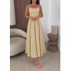 imagePRETTYGARDEN Cocktail Dresses for Women 2026 Spring Elegant Ruffle A Line Long Flowy Summer Formal Wedding Guest Maxi DressLight Khaki