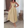 imagePRETTYGARDEN Cocktail Dresses for Women 2026 Spring Elegant Ruffle A Line Long Flowy Summer Formal Wedding Guest Maxi DressLight Khaki