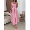imagePRETTYGARDEN Cocktail Dresses for Women 2026 Spring Elegant Ruffle A Line Long Flowy Summer Formal Wedding Guest Maxi DressPink