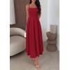 imagePRETTYGARDEN Cocktail Dresses for Women 2026 Spring Elegant Ruffle A Line Long Flowy Summer Formal Wedding Guest Maxi DressRed