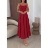 imagePRETTYGARDEN Cocktail Dresses for Women 2026 Spring Elegant Ruffle A Line Long Flowy Summer Formal Wedding Guest Maxi DressRed