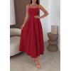 imagePRETTYGARDEN Cocktail Dresses for Women 2026 Spring Elegant Ruffle A Line Long Flowy Summer Formal Wedding Guest Maxi DressRed