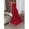 imagePRETTYGARDEN Cocktail Dresses for Women 2026 Spring Elegant Ruffle A Line Long Flowy Summer Formal Wedding Guest Maxi DressRed