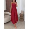 imagePRETTYGARDEN Cocktail Dresses for Women 2026 Spring Elegant Ruffle A Line Long Flowy Summer Formal Wedding Guest Maxi DressRed