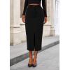 imagePRETTYGARDEN Corduroy Skirt Women Fall Fashion 2026 High Waisted Pencil Midi Skirts Business Casual Work Office Winter OutfitBlack