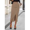 imagePRETTYGARDEN Corduroy Skirt Women Fall Fashion 2026 High Waisted Pencil Midi Skirts Business Casual Work Office Winter OutfitCamel