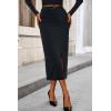 imagePRETTYGARDEN Corduroy Skirt Women Fall Fashion 2026 High Waisted Pencil Midi Skirts Business Casual Work Office Winter OutfitDark Grey