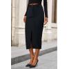 imagePRETTYGARDEN Corduroy Skirt Women Fall Fashion 2026 High Waisted Pencil Midi Skirts Business Casual Work Office Winter OutfitDark Grey
