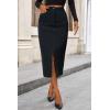 imagePRETTYGARDEN Corduroy Skirt Women Fall Fashion 2026 High Waisted Pencil Midi Skirts Business Casual Work Office Winter OutfitDark Grey
