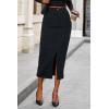 imagePRETTYGARDEN Corduroy Skirt Women Fall Fashion 2026 High Waisted Pencil Midi Skirts Business Casual Work Office Winter OutfitDark Grey