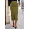 imagePRETTYGARDEN Corduroy Skirt Women Fall Fashion 2026 High Waisted Pencil Midi Skirts Business Casual Work Office Winter OutfitGreen