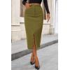 imagePRETTYGARDEN Corduroy Skirt Women Fall Fashion 2026 High Waisted Pencil Midi Skirts Business Casual Work Office Winter OutfitGreen