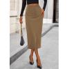 imagePRETTYGARDEN Corduroy Skirt Women Fall Fashion 2026 High Waisted Pencil Midi Skirts Business Casual Work Office Winter OutfitKhaki