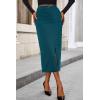 imagePRETTYGARDEN Corduroy Skirt Women Fall Fashion 2026 High Waisted Pencil Midi Skirts Business Casual Work Office Winter OutfitLake Blue
