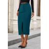 imagePRETTYGARDEN Corduroy Skirt Women Fall Fashion 2026 High Waisted Pencil Midi Skirts Business Casual Work Office Winter OutfitLake Blue